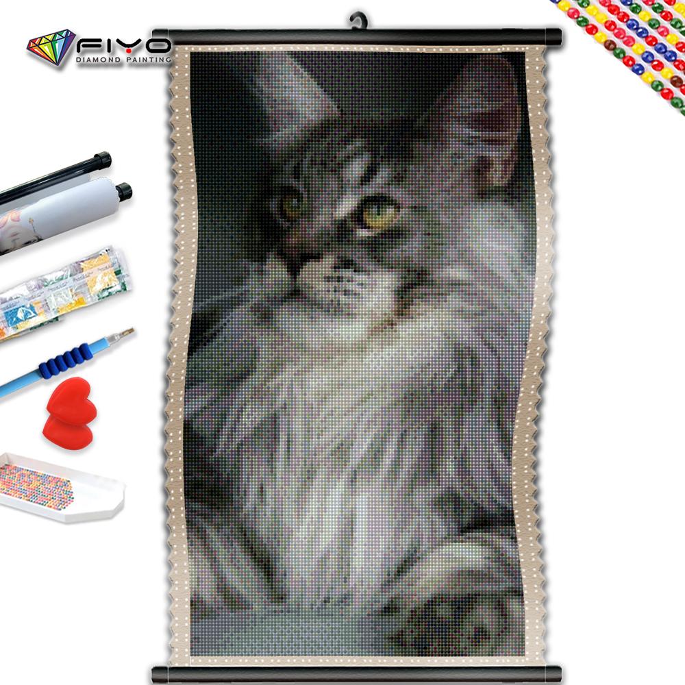 

5D DIY Рамка Алмазная вышивка Серый Кот Картина Цветок Полный квадратный круглый животных Мозаика Художественный декор для дома
