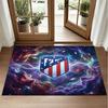 Atletico Madrid Design Crystal Velvet Rug Soft Decorative Mat for Bedroom Entrance