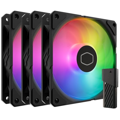 

Cooler Master SickleFlow Edge 120 ARGB 3-Pack Fan Kit (MFX-B2DN-253P2-R2, FN2328) - Includes three 120mm ARGB fans and an AI Mini LED controller.