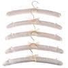 5Pcs 38cm White Satin Padded Top Hangers Clothes Coat Bridal