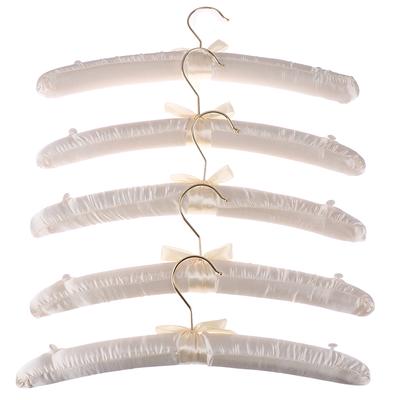 5 Stücke 38 Cm Weiß Satin Gepolsterte Top Kleiderbügel Kleidung Mantel Braut