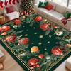 Christmas Area Rug Christmas Balls Living Room Rug Xmas Pine Rugs Green Bedroom Rugs Non Slip Carpet for Dining Room, Office