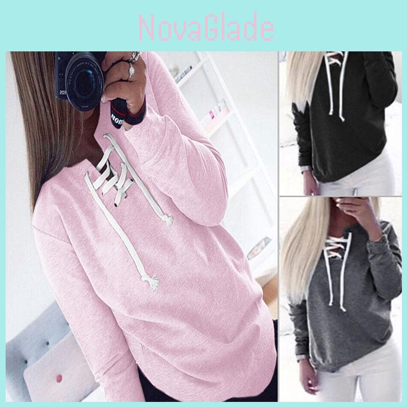 Cozy Women Sweat Sweatshirt Baggy Jumper Plain Pullover Tops Sweater Ladies Oversized