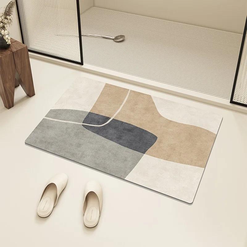 Super Absorbent Diatom Mud Floor Mat Soft Bath Carpet Quick Dry Home Entrance Doormat Non Slip Bathroom Foot Mats Toilet Rugs