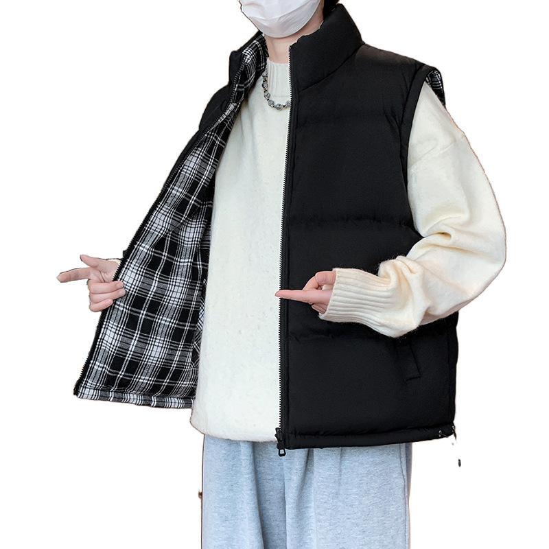 Herbst und Winter verdickt 2025 neu beidseitig tragbare Weste Herren und Damen gleich warm Daunenbaumwollkleidung ärmellos Paarweste Herren