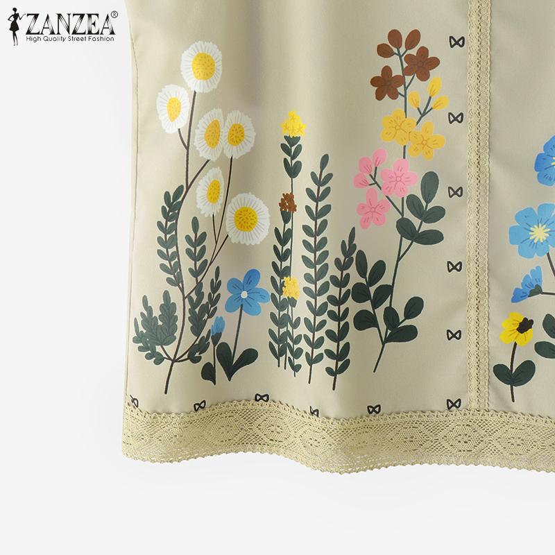 ZANZEA Women Casual Round Neck Summer Sleeveless Print Tank Tops