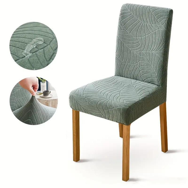 Waterproof Chair Cover Stretch Dining Kitchen Wedding Jacquard Spandex Hotel Banquet Elastic Anti-Dirty Removable Chair Slipcove