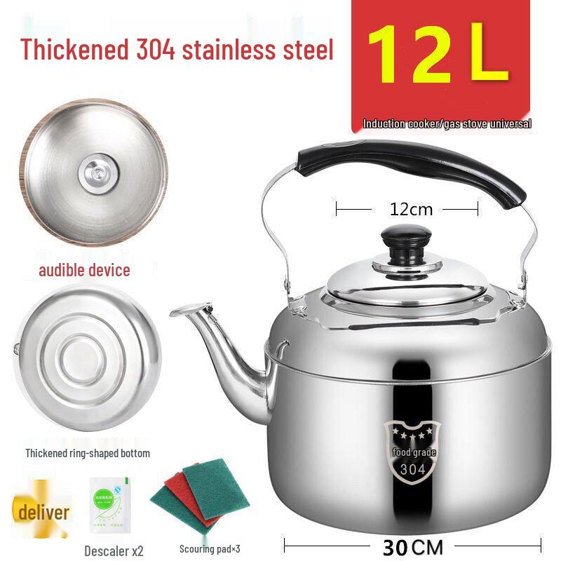 Stainless Steel Large-Capacity Whistling Kettle for Gas Stove - Electric Teapot & Water Boiler for Home