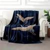 Custom Crane Blanket Flying Bird Japanese Style Design Personalized Name Fleece Throw All Season Soft Warm Bedding Home Decor