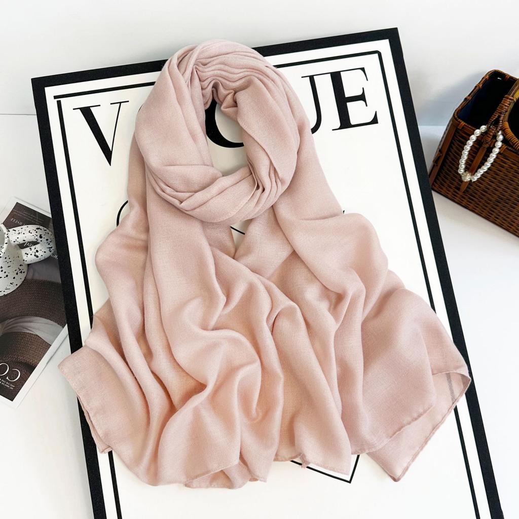 Autumn and winter new imitation cotton and linen scarf women's solid color silk scarf retro khaki monochrome long scarf decorative long shawl