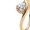 Pandora Pavé Heart Wave Gold Ring Women ring 163660C01