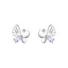 S925 Silver Plated Stud Earrings New Small Animal Earrings Female Summer Fashion Light Luxury Sweet Hollow Flash Diamond Butterfly Stud Earrings