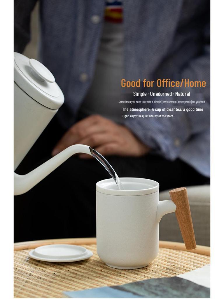 Men's Ceramic Tea Brewing Mug with Personal Filter