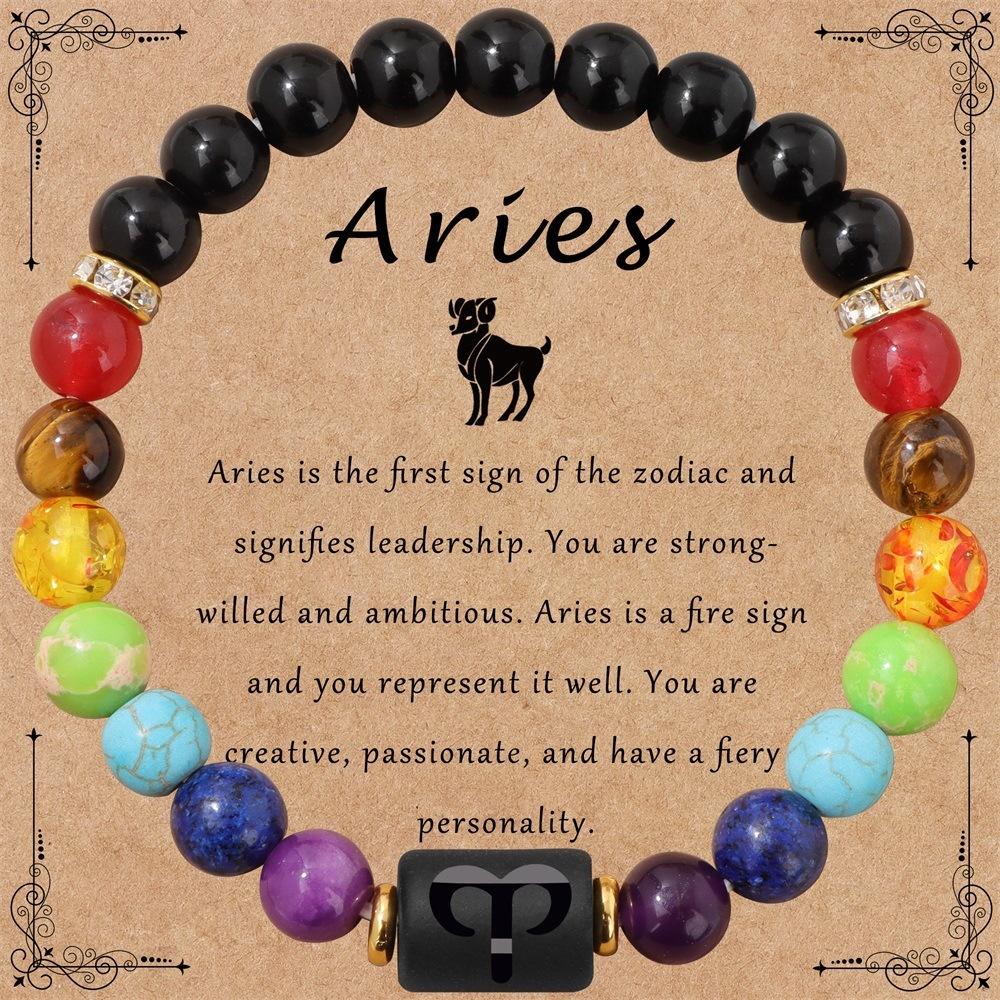 Men Women 12 Constellation Bracelet Elastic Bracelet Hand Woven Adjustable Natural Tiger Eye Obsidian Bracelet Party Gift Jewelry
