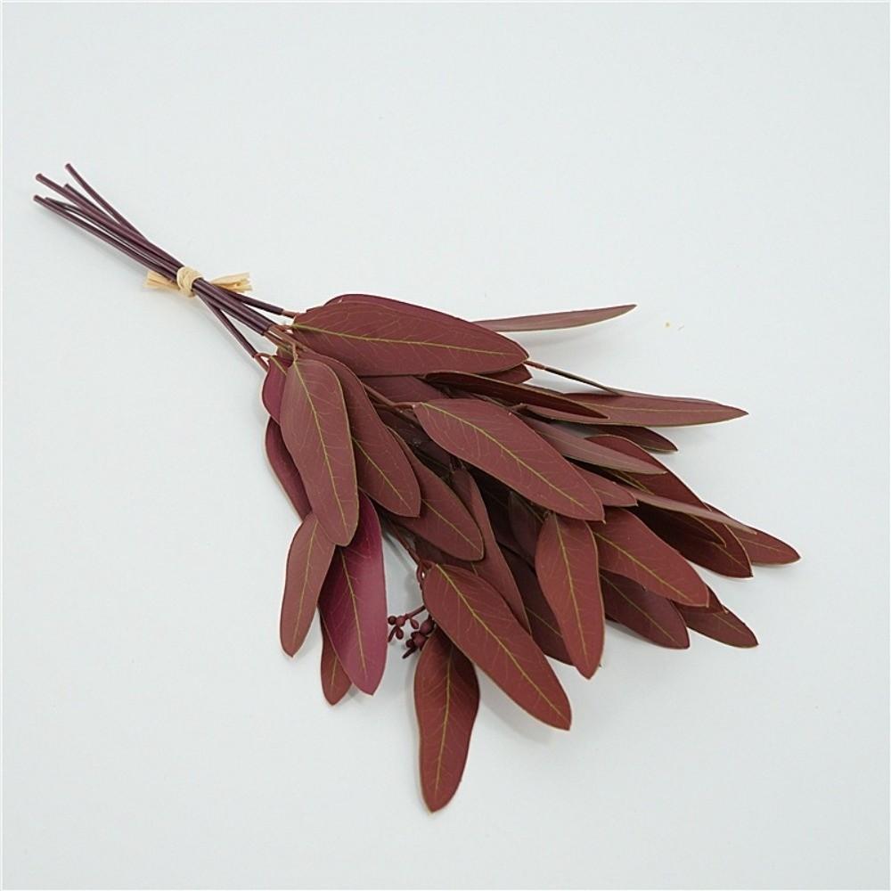 3D Printing Artificial Eucalyptus Leaf Green Leaves Lifelike Silk Willow Leaves DIY Plants UV Resistant Fake Plants Garden