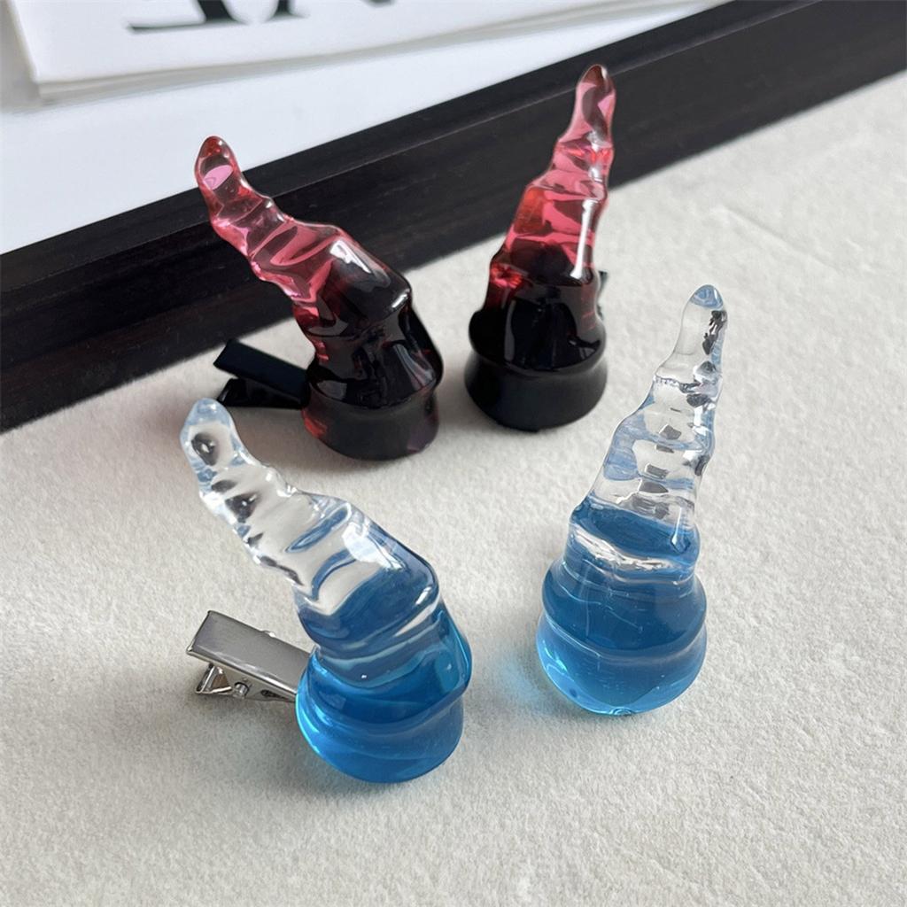 1 Pair Devil Horn Hair Clip For Halloween Cosplay Event Comfortable Resin Hair Decoration For Halloween Props