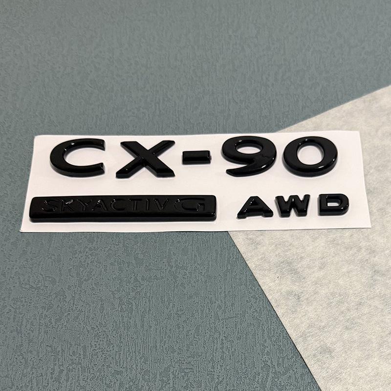 Gloss Black Trunk Badges for Overseas Mazda CX-60 CX-90 SKYACTIVG AWD