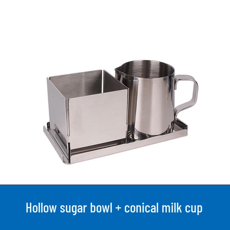 Stainless Steel Sugar Bowl and Milk Cup Set for Restaurant and Hotel Use