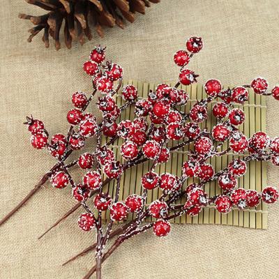10Pcs Mini Round Artificial Red Berries Xmas Flower New Year Home Ornaments