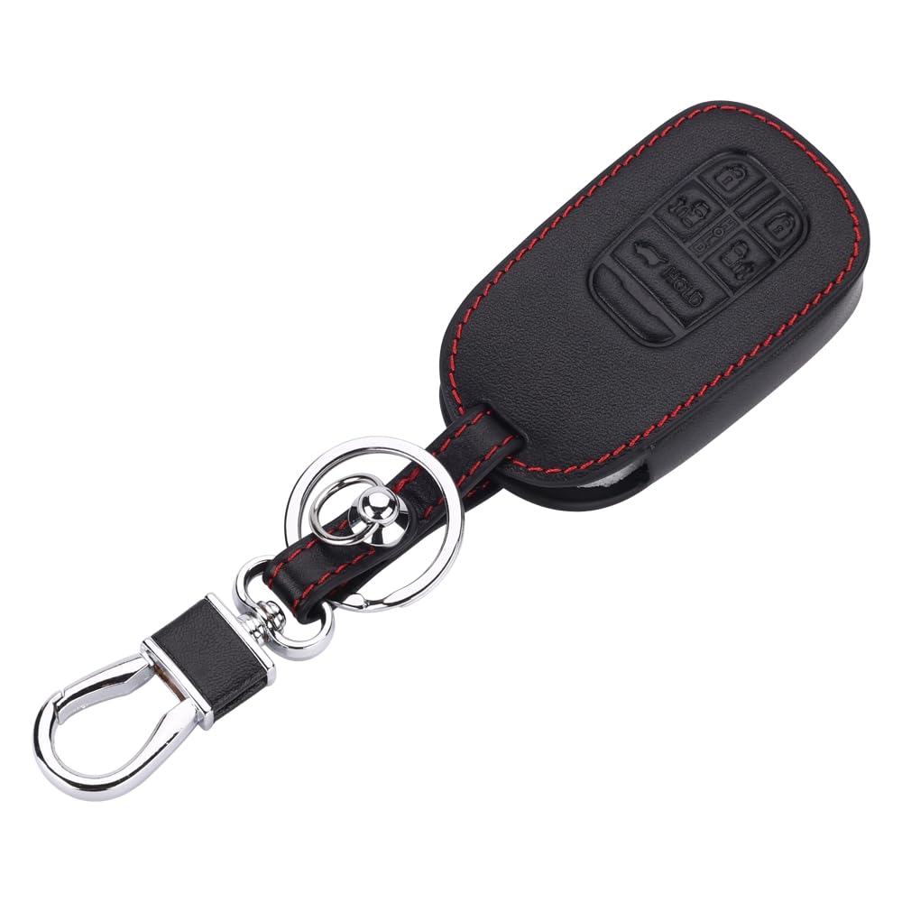 Kinotaka Leather Key Cover for Honda RP6/RP7/RP8 (2022~), New Vezel, RV Odyssey (2023~), Key Holder, Black