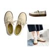 Beige Ladies Casual Canvas Shoes With Low-top Design And Rubber Sole
