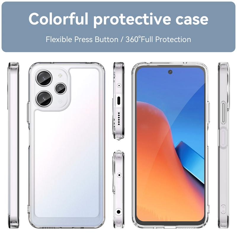For Poco M6 Pro Case Cover Xiaomi Poco M6 Pro Capas Shockproof Armor Back Transparent Colour Frame Clear For Funda Poco M6 Pro