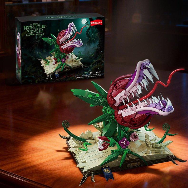 Piranha Magic Book Building Block Set, Challenging Assembly Flower Model, Educational Toy Gift for Kids, Multicolor