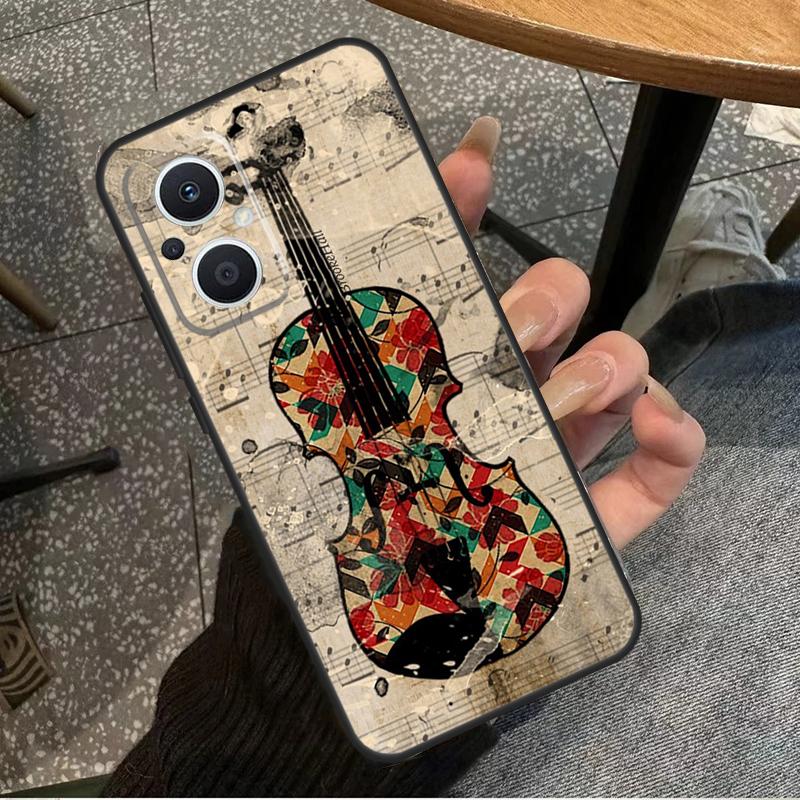 Music Violin For OPPO Reno 10 11 12 13 14 Pro 7 8 Lite 8T 11F 12F 13F 14F OPPO Find X8 X9 X5 X6 Pro Case
