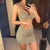 New Striped With Skirt High Leg Cut Bikini Female Swimsuit Three-pieces Bikini set Women Swimwear Bather Bathing Suit Swim