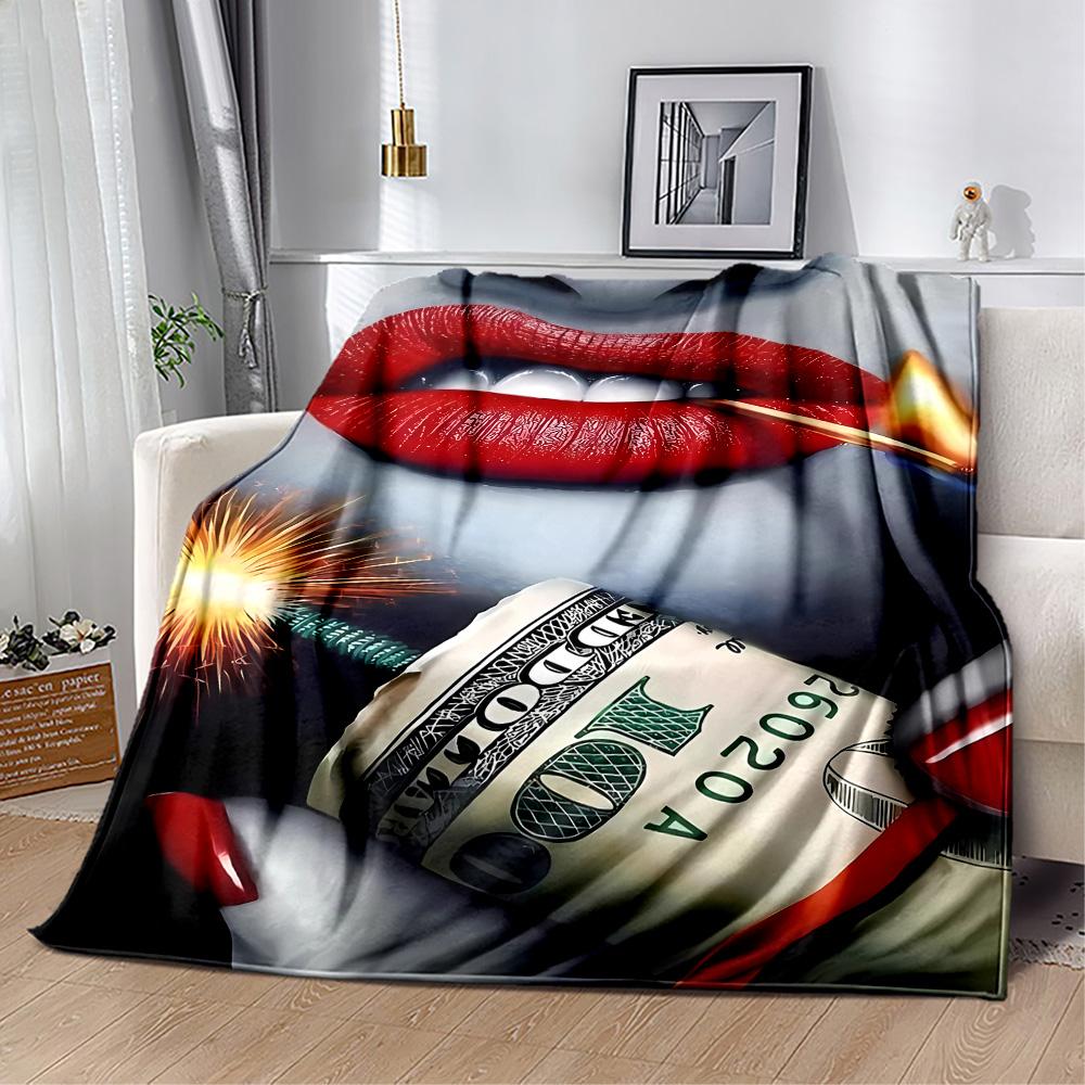 Lips Blanket Soft & Cozy Suitable for Office Chair Bedding Office All-Season Use Warmthful Decor Ideal Gift for Friends Family Couples Picnic