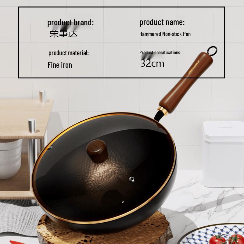 Royalstar 32cm Hammered Non-stick Iron Wok