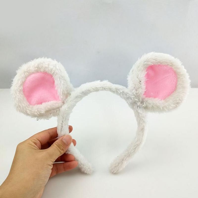 Plush Mouse Ears Headbands Cartoon Animal Ears Hair Hoop Cute Bear Ears Hairband Halloween Party Costume Photo Props