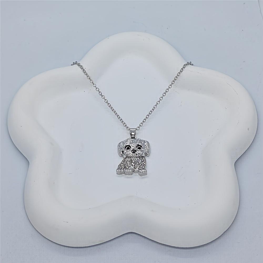 Exquisite und süße Halskette mit Malteser-Hundeanhänger, elegantes Haustier-Welpen-Schmuck-Zubehör