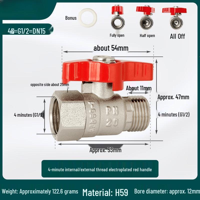

1/2-inch Brass F/M Thread Ball Valve for Water Heaters