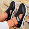 Women's Plus Size Casual Mesh Wedge Heel Shoes with Magic Tape