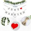 Just Married Car Decorations Kit Wedding Car Decor with Artificial White Roses Banner Flower Vine Tulle Ribbon Sign Stickers Getaway Car Accessories