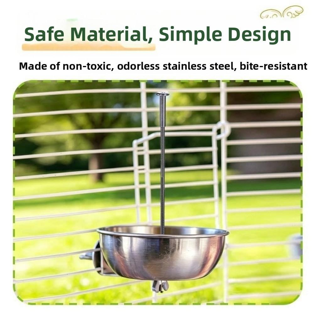Splash-Proof Bird Food Holder Stainless Steel Vegetable Skewer Parrot Feeder Pet Container