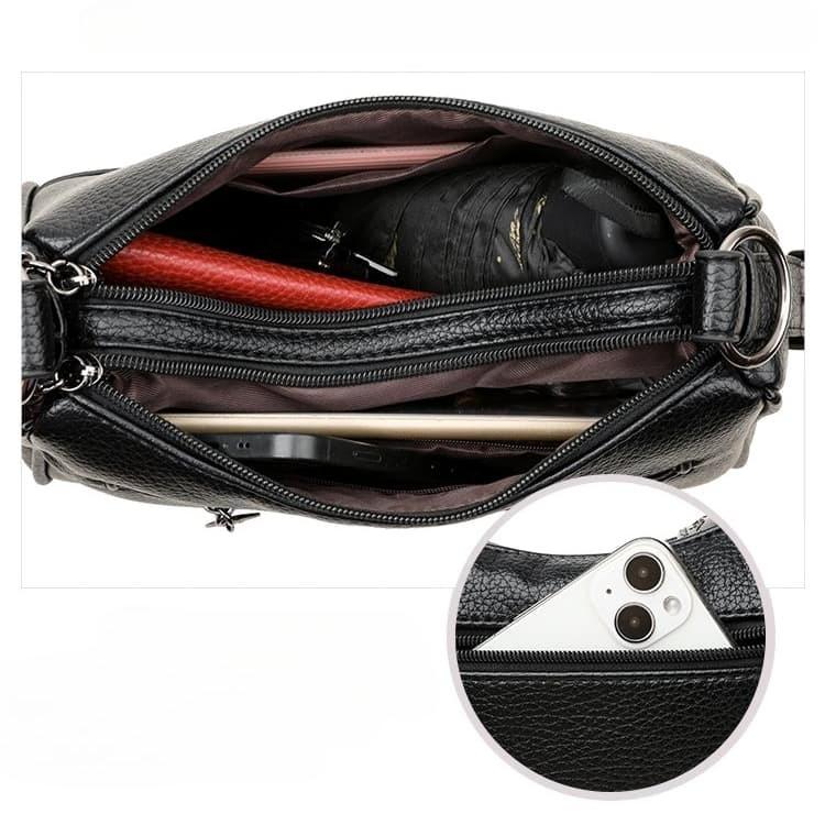 Lychee pattern leather crescent moon small bag single shoulder messenger women's bag