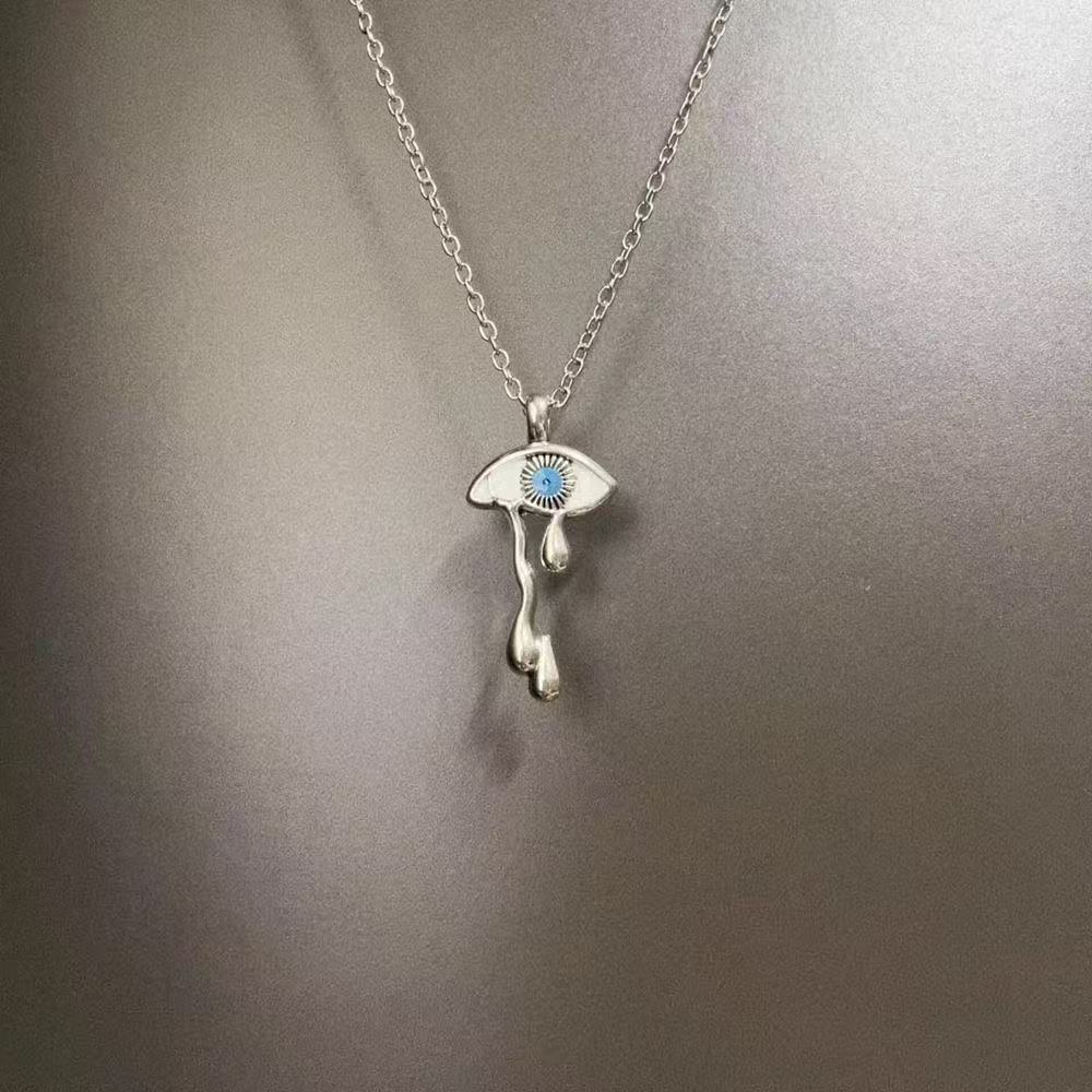 Gothic Demon Eye Pendant Necklace With Alloy Drop Oil Diy Jewelry For Men Women