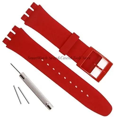 Soft Silicone Bracelet for Swatch 12mm 16mm 17mm 19mm 20mm Colorful Transparent Watchband Watch Strap Replacement with Tool