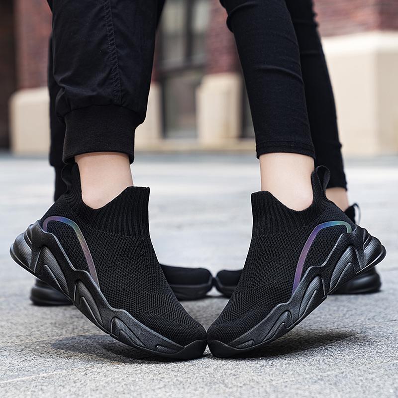2024 Black Socks Sneakers Men Slip On High Sports Shoes Women Large Size 46 Fashion Unisex Breathable Brand Casual Sneakers Men