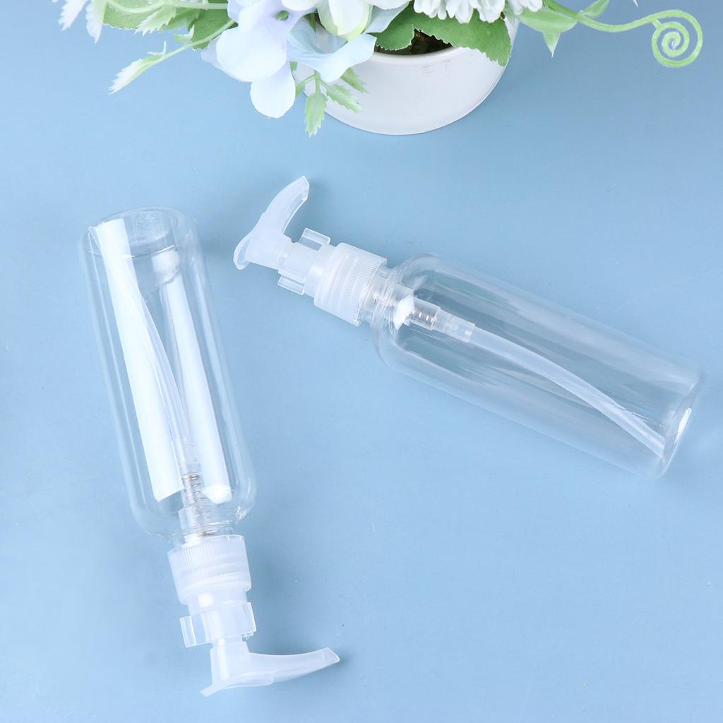 4Pcs Press Dispensing Bottles Portable Emulsion Containers for Travel Trip Outdoor Mini Shampoo Lotion Pump Dispensers