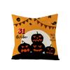New Orange Pumpkin Head Linen Halloween Pillowcase Black Cartoon Printed Household Products Pillowcase