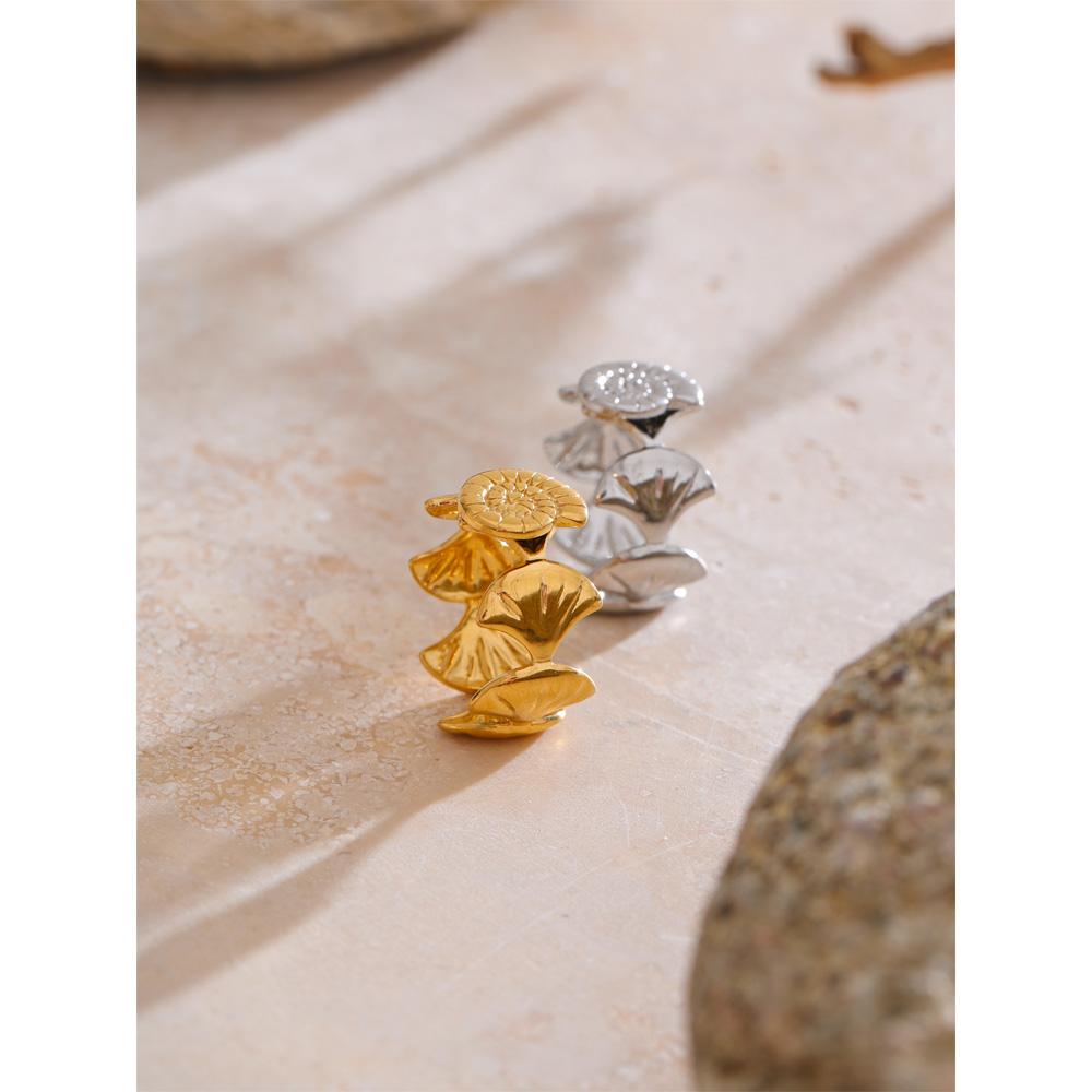 Eetit Ocean Series Stainless Steel Shell Conch Open Adjustable Ring 2025 for Women Summer Fashion Wholesale Jewelry Recommend