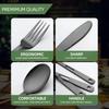 6-Piece Stainless Steel Outdoor Tableware Set Durable Portable and Easy To Clean Cutlery for Camping Picnic