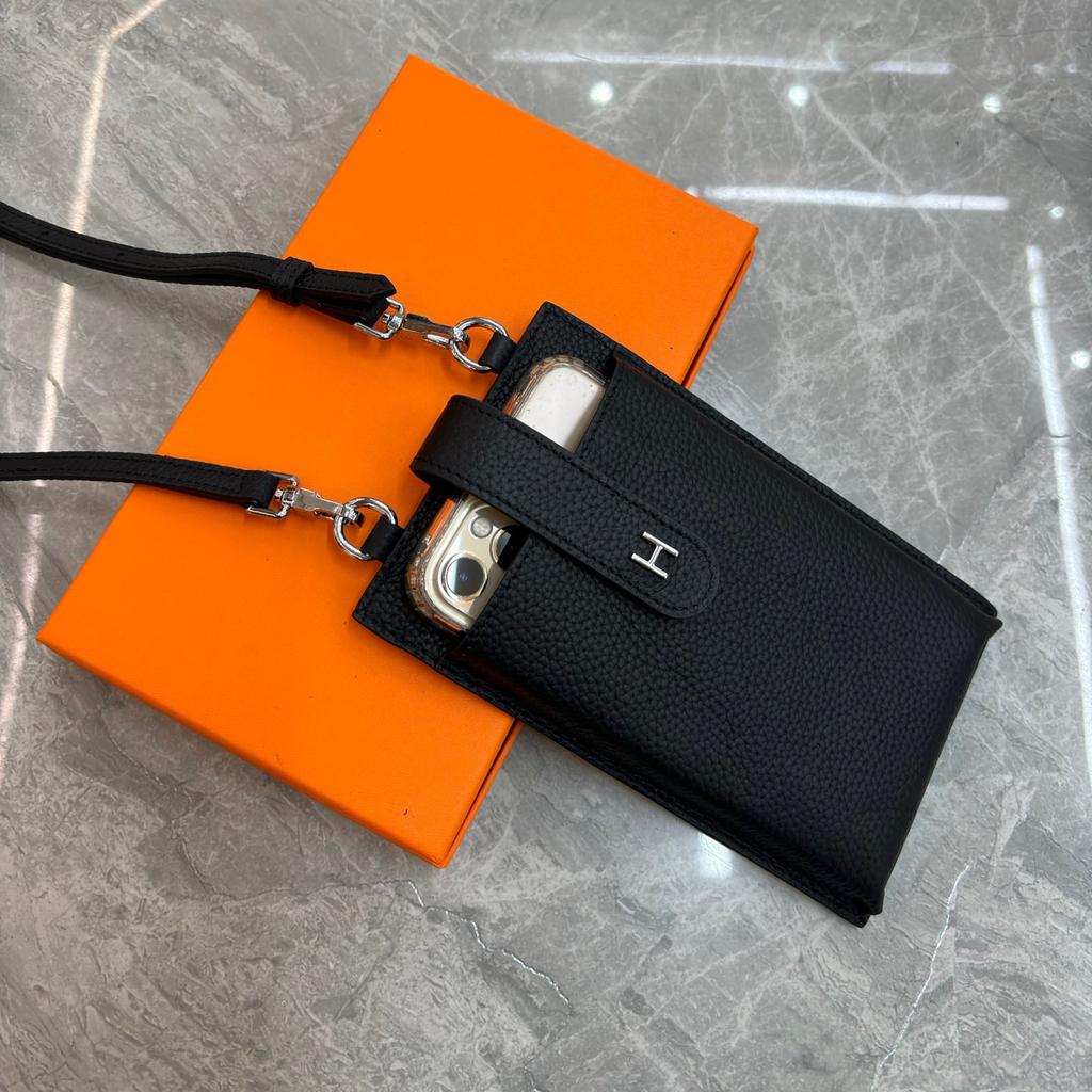 Handyhülle aus echtem Leder für Damen 2025 Neuer Stil Einzelnes Fach Dekorative Tasche Mode Stehende Kleine Tasche für Damen