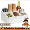 Dřevěný stojan na kávu Organizér kávového baru 5 přihrádek Příslušenství kávového baru Vintage úložná stanice na kávu Držák kávových kapslí