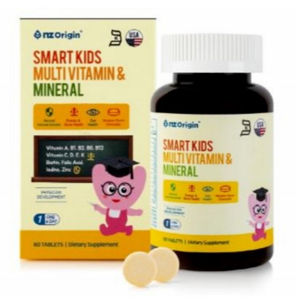 NZ Origin Smart Kids Multivitamin & Mineral Banana Flavor 60 Tablets 1 Pcs