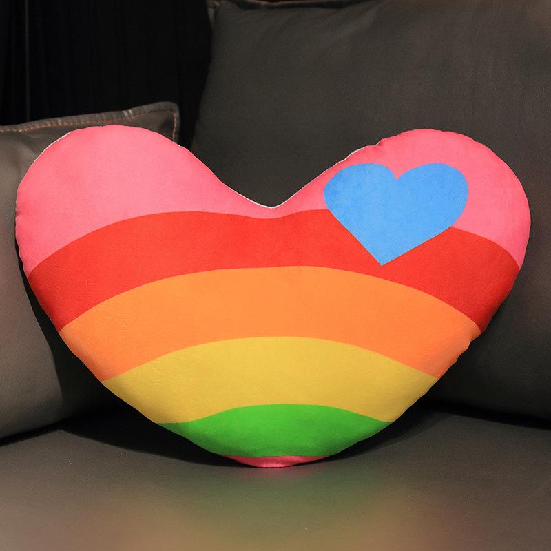 Rainbow Heart-Shaped Couple Cushions - Cute and Creative Holiday Gift