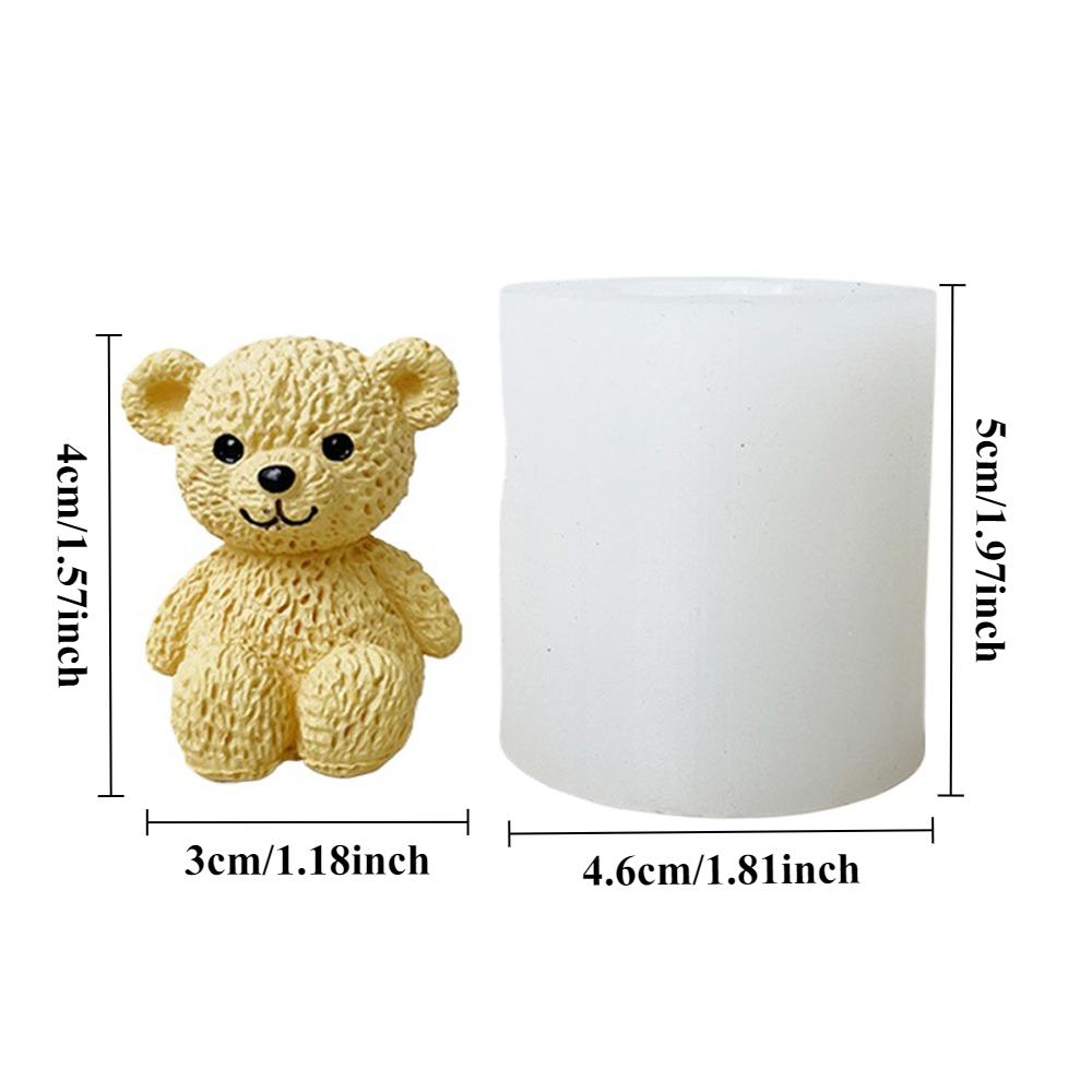 

3D міні Ведмідь Свічка силіконова форма Посмішка тварина Ведмідь Гіпс Смола Вироби цементна форма DIY ручна миловарна продукція